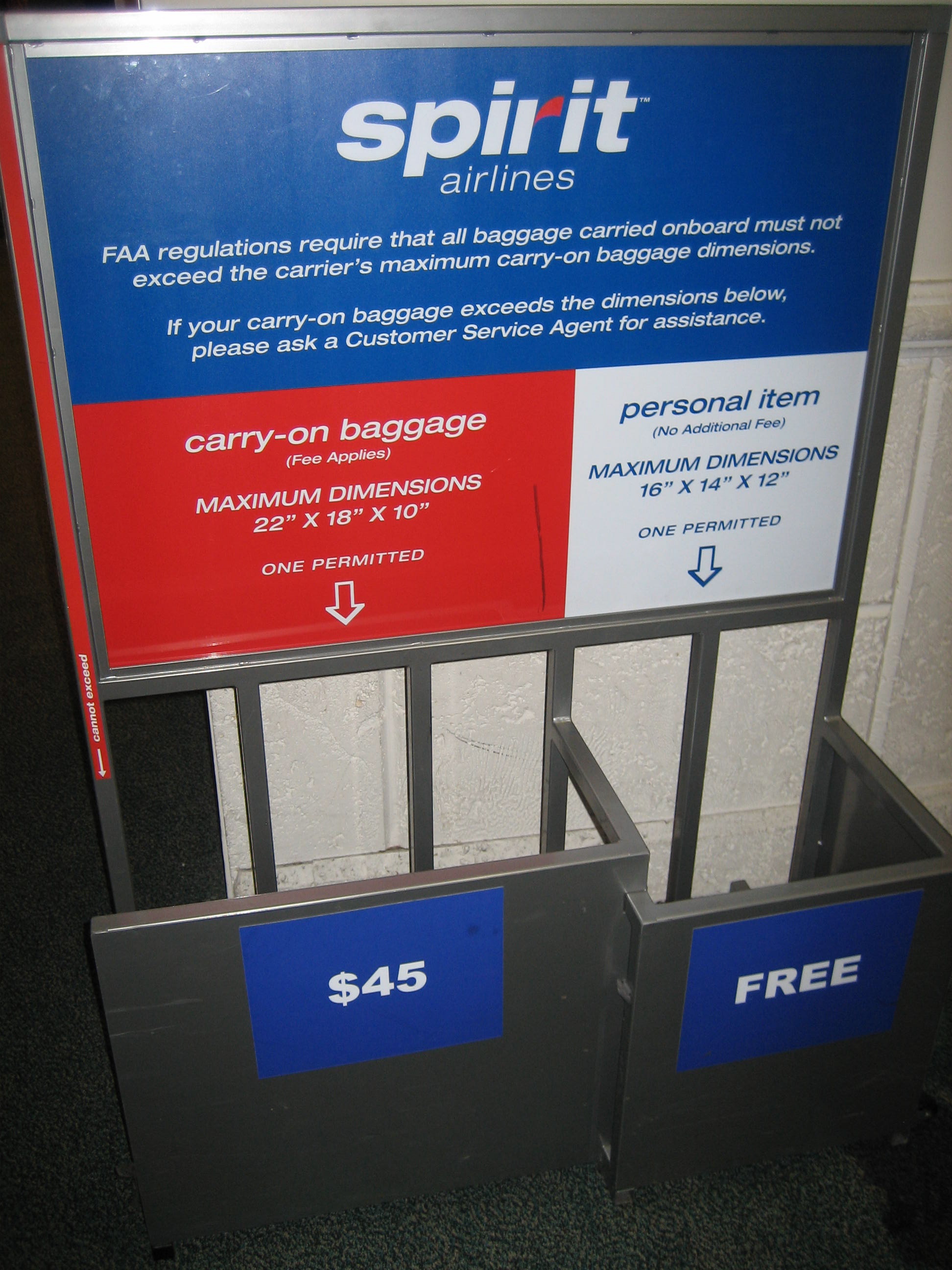 how to pay for checked baggage online spirit